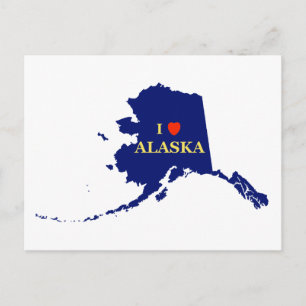 Carte Postale I Heart (Amour) Alaska