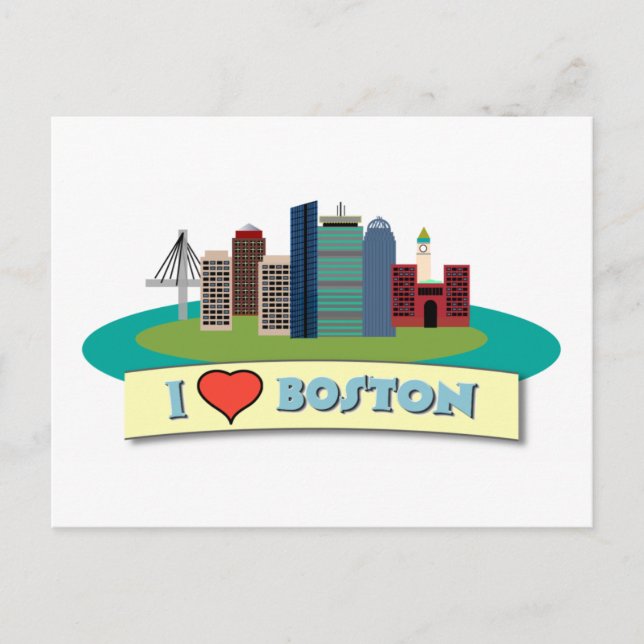 Carte Postale I Heart Boston (Devant)