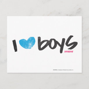 Carte Postale I Heart Boys Aqua
