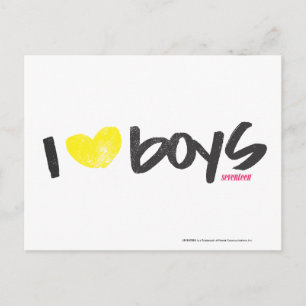 Carte Postale I Heart Boys Jaune