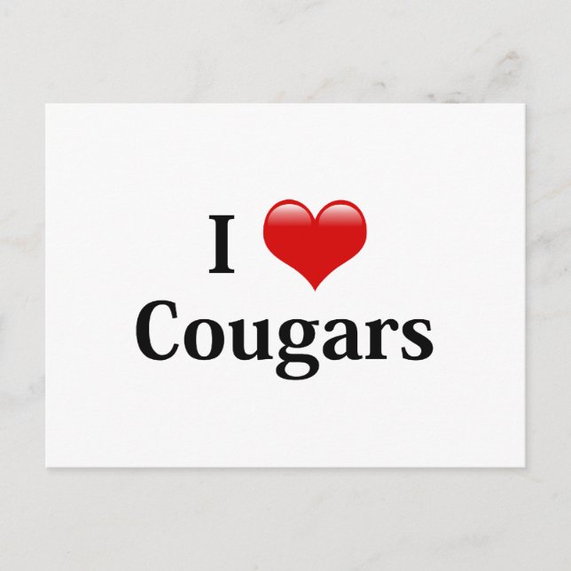 Carte Postale I Heart Cougars (Devant)