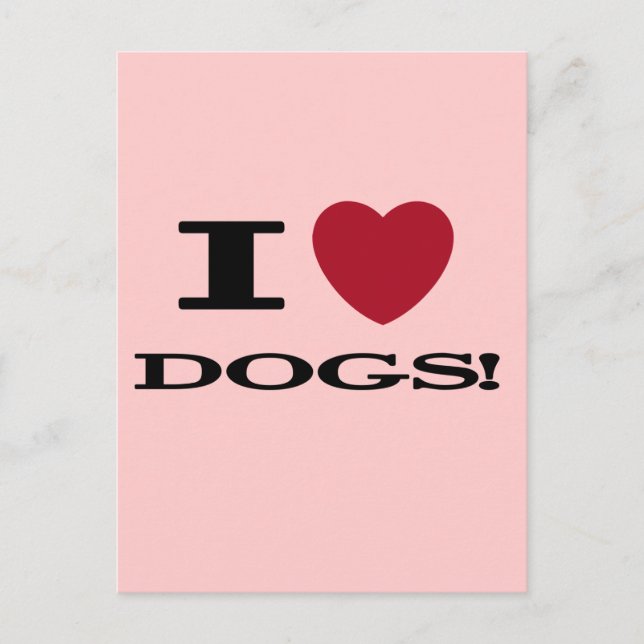 Carte Postale I Heart Dogs Tshirts et cadeaux (Devant)
