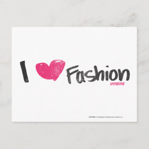 Carte Postale I Heart Fashion Magenta