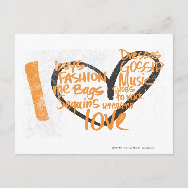Carte Postale I Heart Graffiti Orange (Devant)