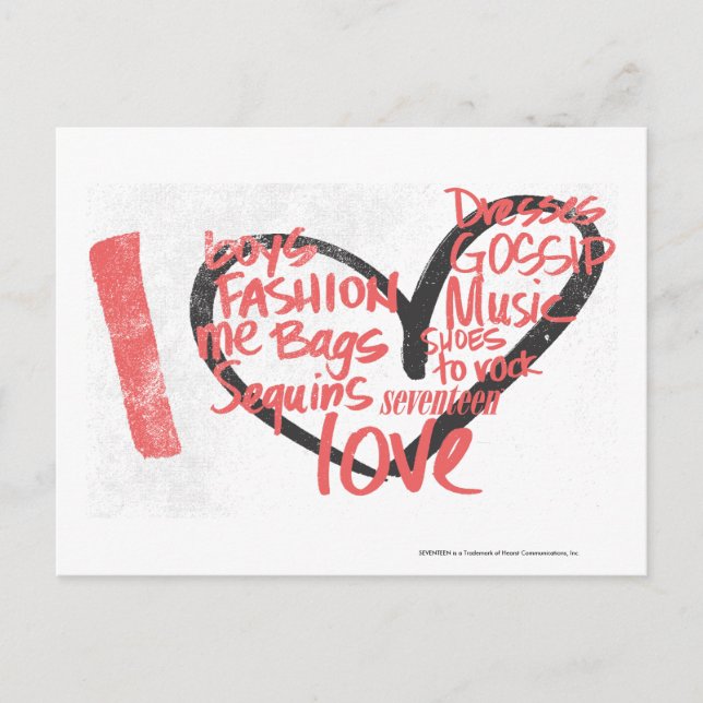 Carte Postale I Heart Graffiti Pink (Devant)