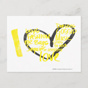 Carte Postale I Heart Graffiti Yellow
