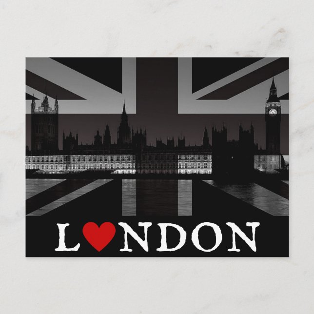 Carte postale I Heart London Black & White Union J (Devant)