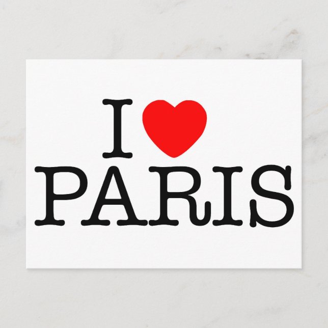 Carte Postale I heart (love) Paris (Devant)