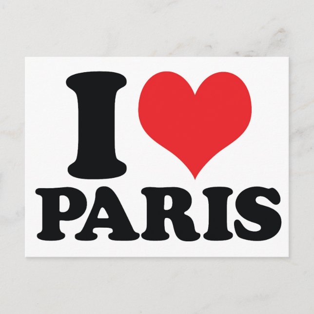 Carte Postale I Heart / love Paris (Devant)