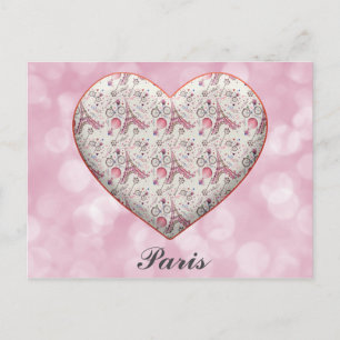 Carte Postale I Heart Paris France Tour Eiffel