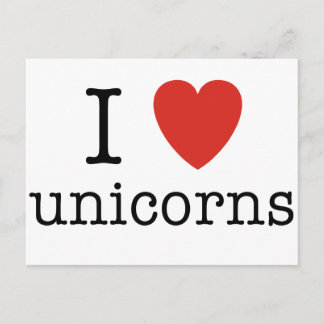 Carte Postale I Heart Unicorns