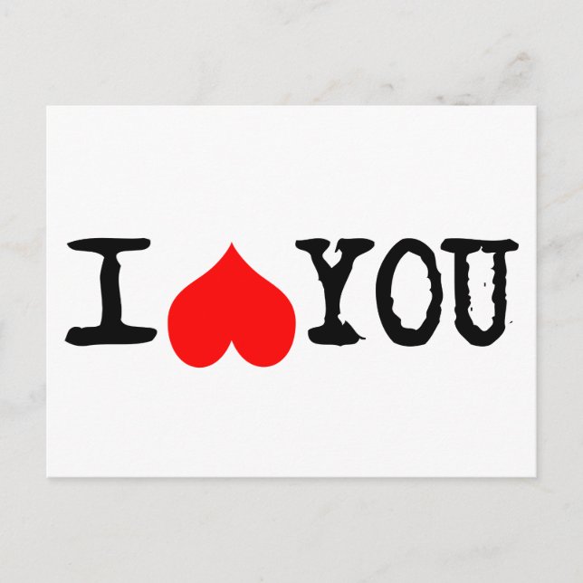Carte Postale I Heart You Personnalisable (Devant)