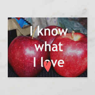 Carte Postale "I Know What I Love" - Design à thème Apple