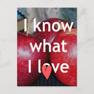 Carte Postale "I Know What I Love" - Design à thème Apple