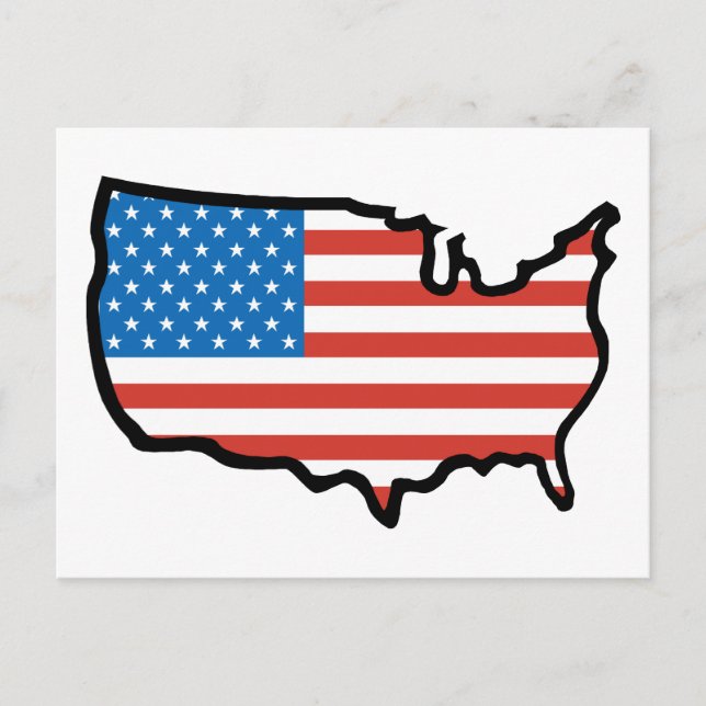 Carte Postale I Love America - États-Unis Drapeau (Devant)