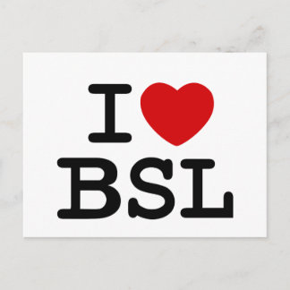 Carte Postale I Love ASL (Blanc)