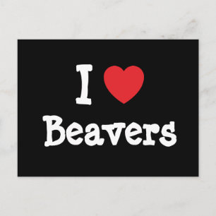 Carte Postale I love Beavers heart custom personalized