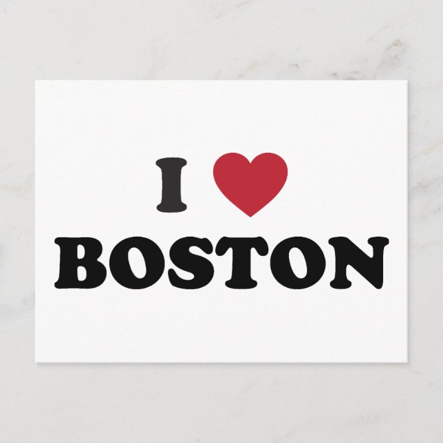 Carte Postale I Love Boston Massachusetts (Devant)