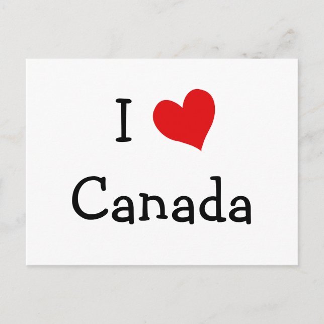 Carte Postale I Love Canada (Devant)