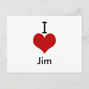 Carte Postale I Love (coeur) Jim