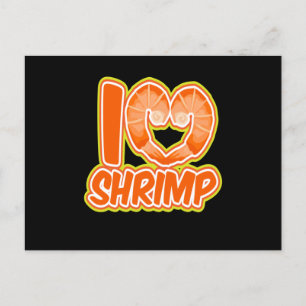 Carte Postale I Love Crevettes crevettes crevettes Fruits de mer