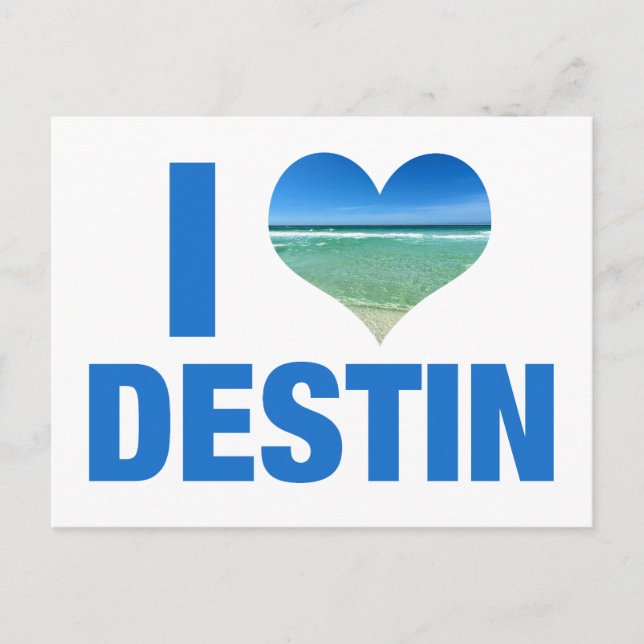 Carte Postale I Love Destin Florida Cute Beach (Devant)