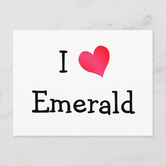 Carte Postale I Love Emerald (Devant)
