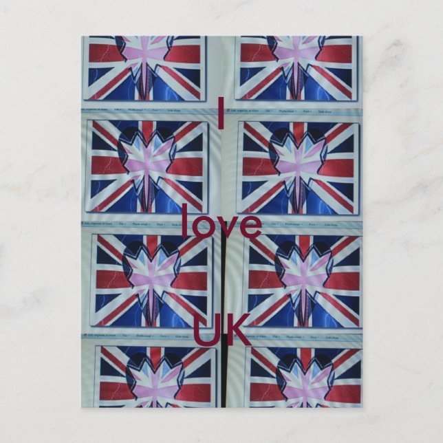 Carte Postale I Love England Art Print (Devant)