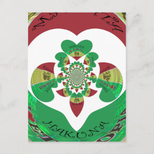 Carte Postale I Love Ethiopia Kaleidoscope - Heartfeel Rasta Art