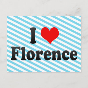 Carte Postale I Love Florence, Italie