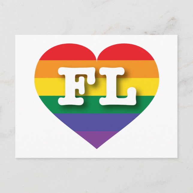 Carte Postale I Love Florida Rainbow Heart (Devant)