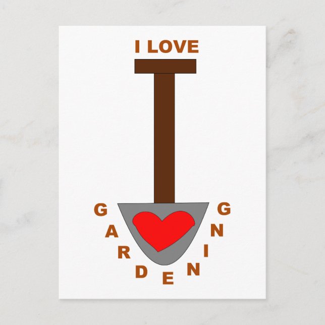 Carte postale I Love Gardening Spade (Devant)