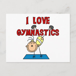 Carte Postale I Love Gymnastique Tshirts et cadeaux
