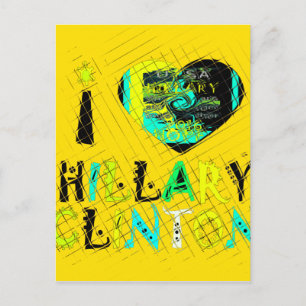 Carte Postale I Love Hillary USA Art Print