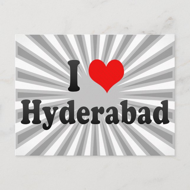 Carte Postale I Love Hyderabad, Inde (Devant)