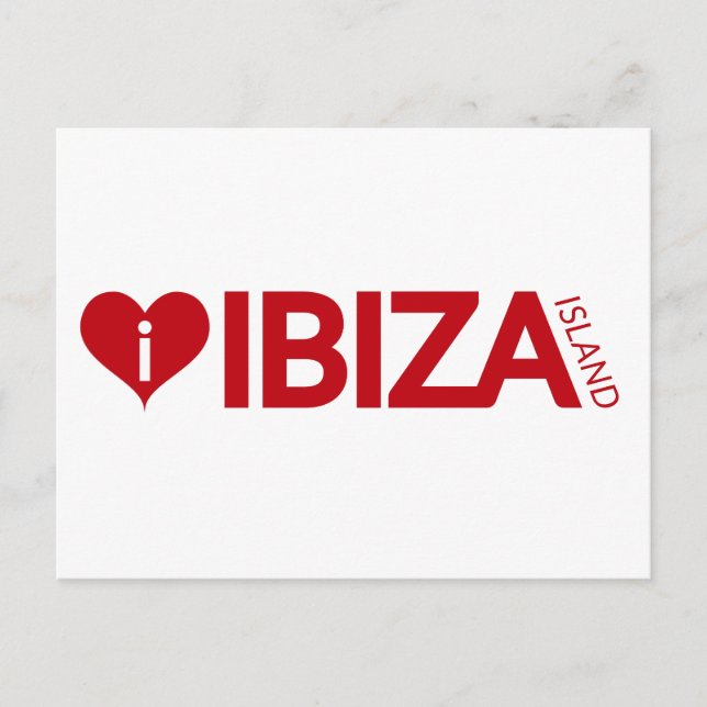 Carte Postale i Love Ibiza Island Original Authentic souvenirs (Devant)