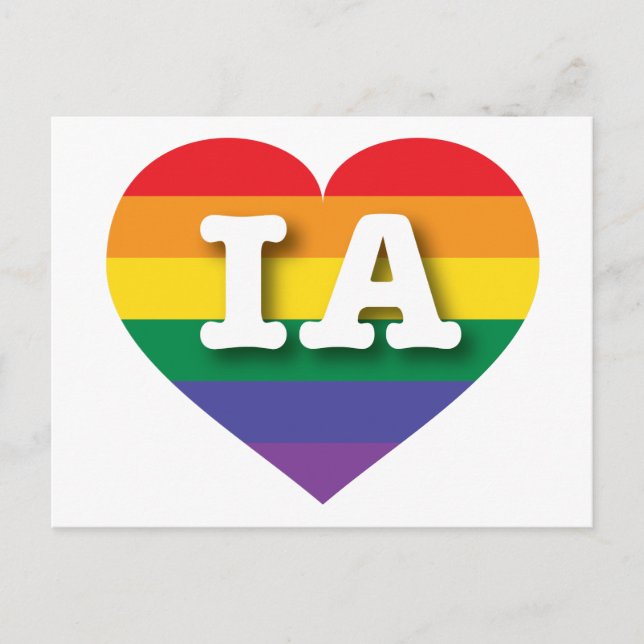 Carte Postale I Love Iowa Rainbow Heart (Devant)
