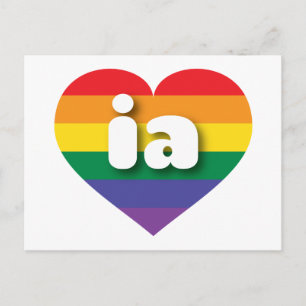 Carte Postale I Love Iowa Rainbow Heart