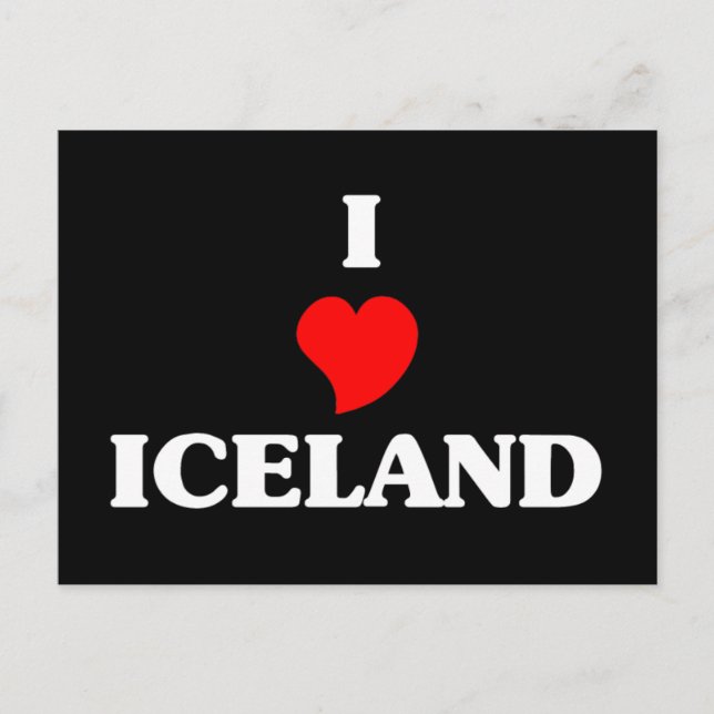 Carte Postale I Love Islande (Devant)