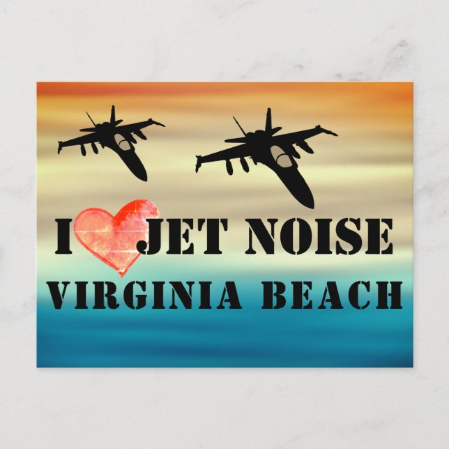 Carte Postale I Love Jet Noise Virginia Beach (Devant)