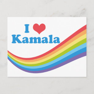 Carte Postale I Love Kamala Harris Cute Rainbow