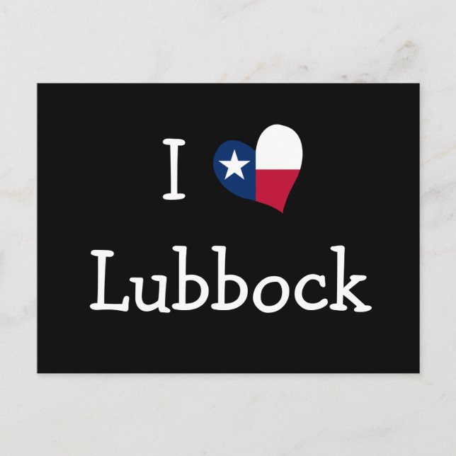 Carte Postale I Love Lubbock Texas (Devant)