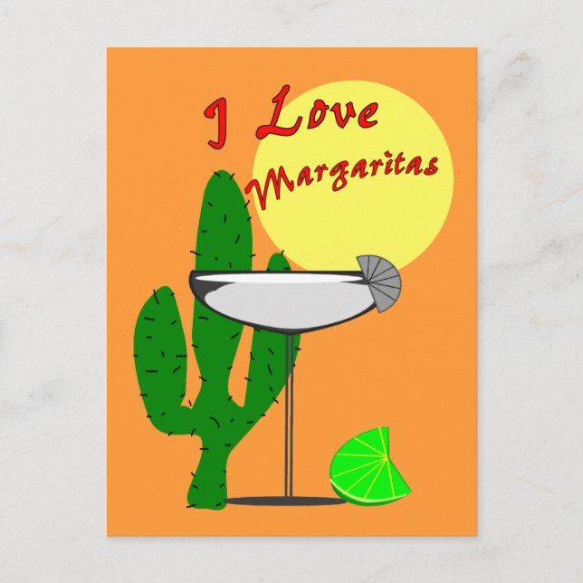 Carte Postale I love margaritas—Margarita Lovers T-Shirts (Devant)