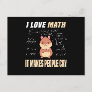 Carte Postale I Love Math Hamster Rodent Math Genius Math