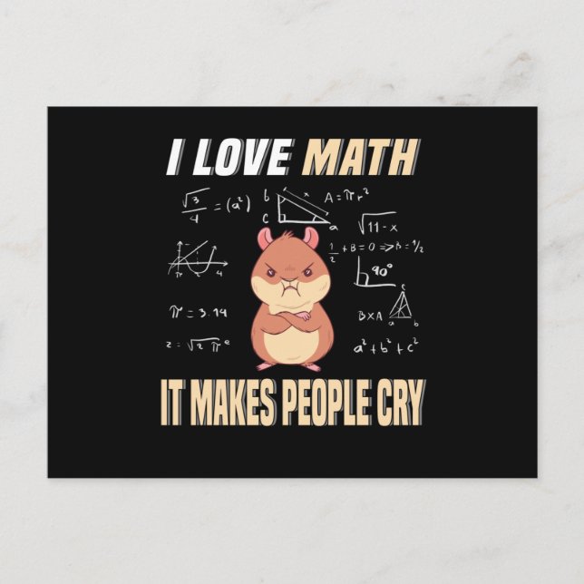 Carte Postale I Love Math Hamster Rodent Math Genius Math (Devant)