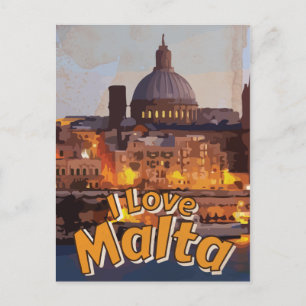 Carte Postale I Love Matla Vintage affiche de voyage