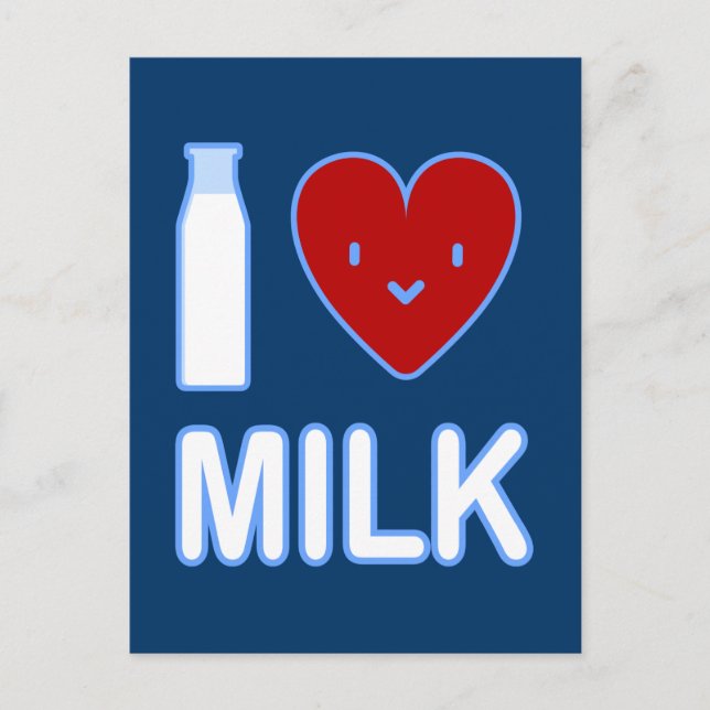 Carte postale I Love Milk (Devant)