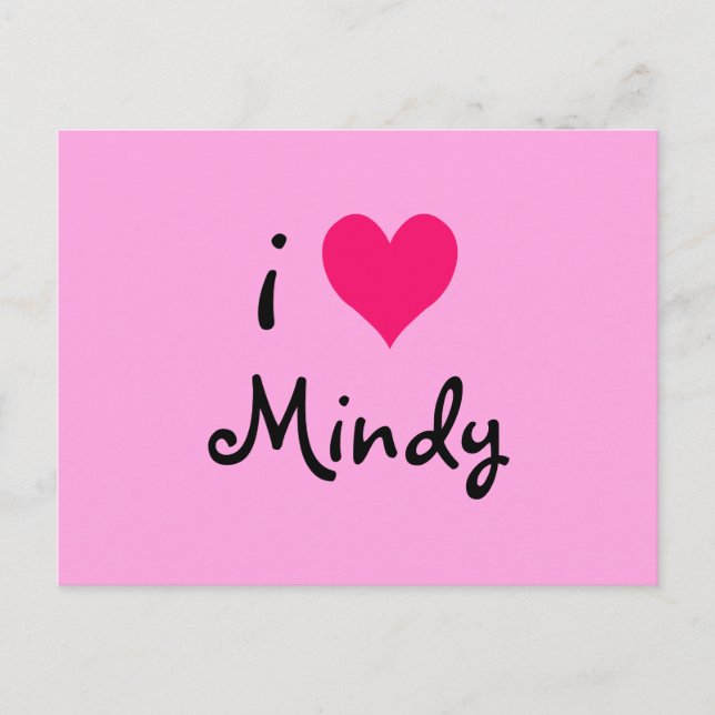 Carte Postale I Love Mindy (Devant)