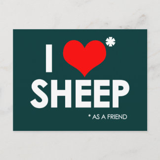 Carte Postale I Love * Moutons