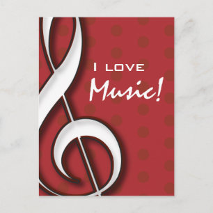 Carte postale I Love Music